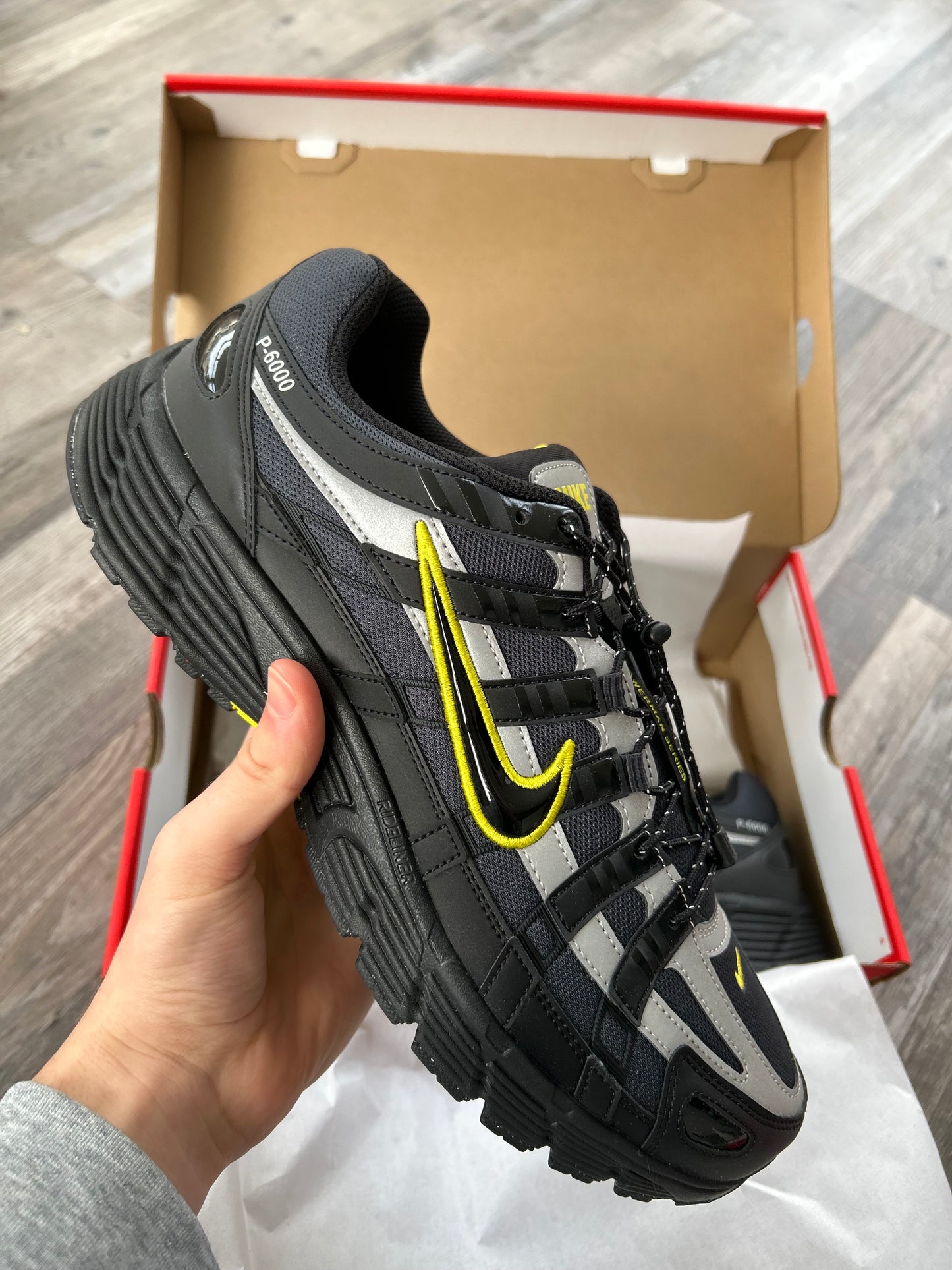 Nike P6000 “anthracite voltage yellow”