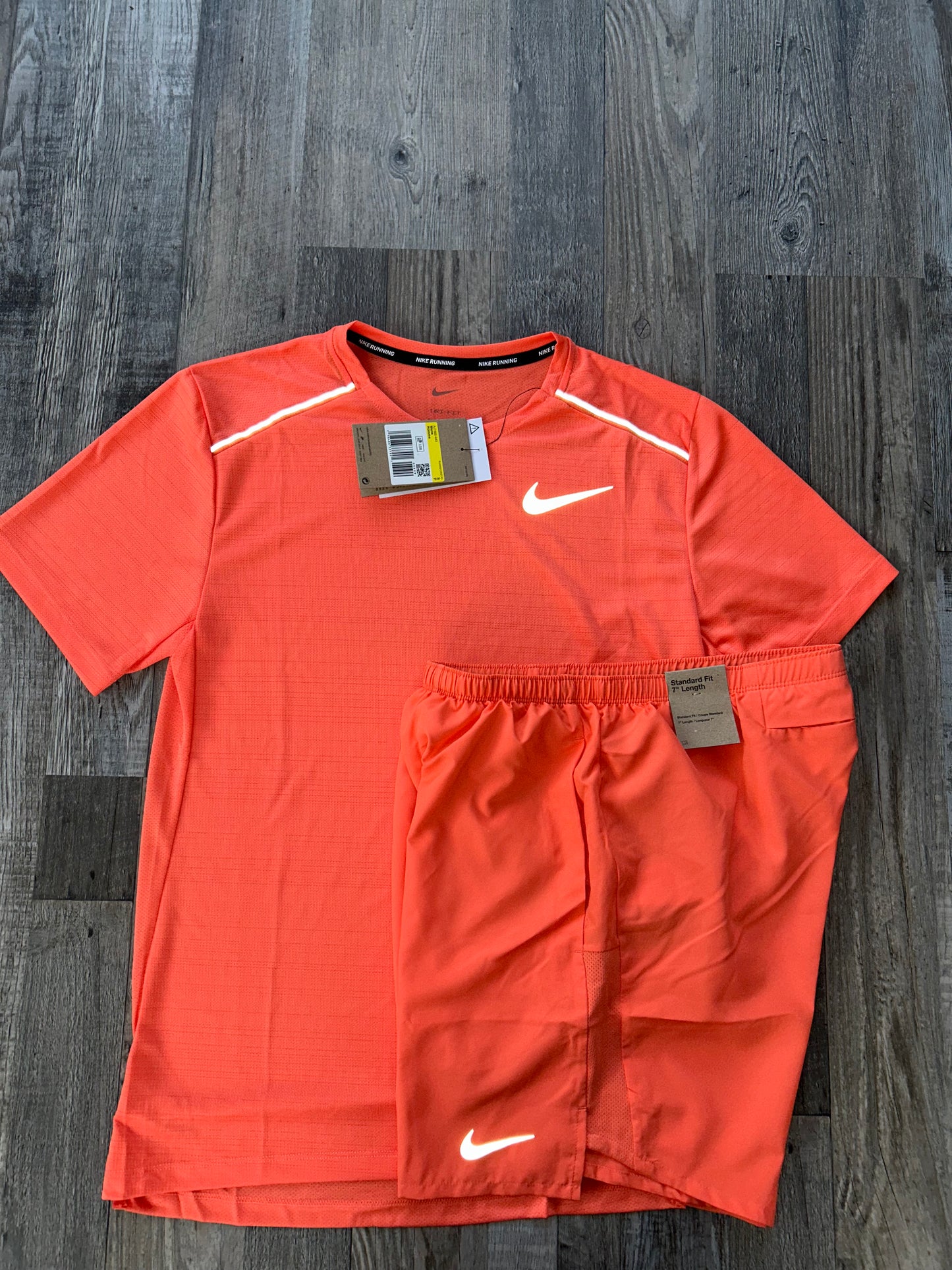 Nike miler set with shorts “Coral Red”