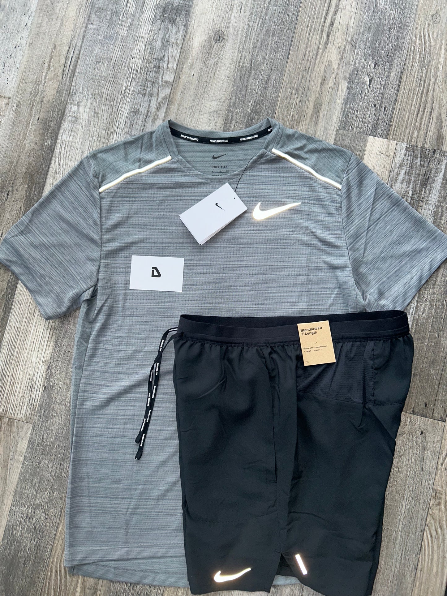 Nike miler set with shorts “Smoke grey”
