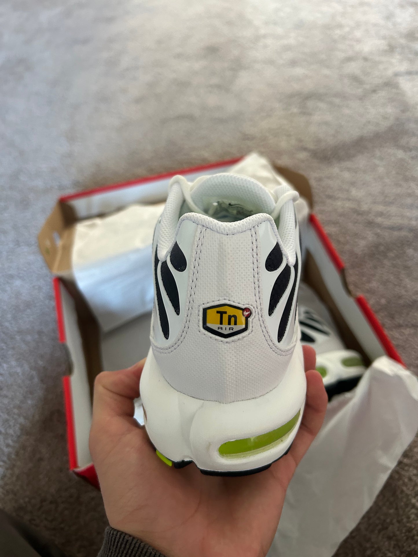 Nike air max plus Tn “White/Volt fades”