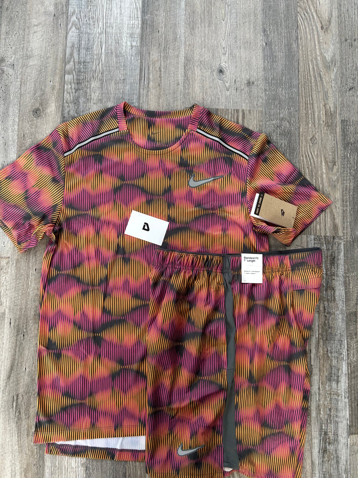 Nike miler set with shorts “Orange/pink”