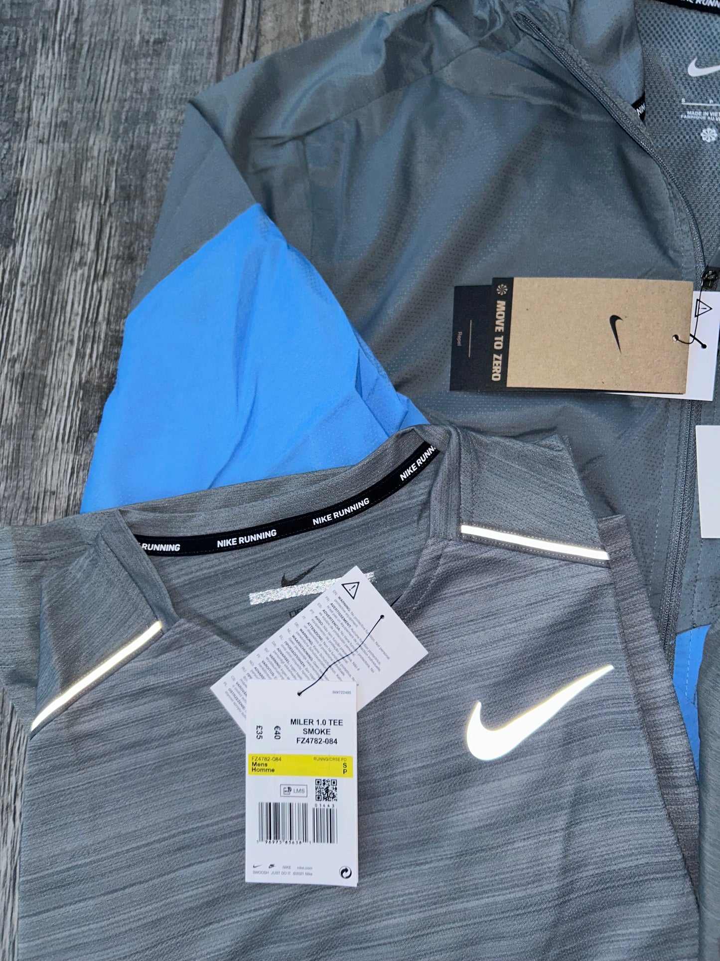 Nike Windrunner set with shorts and top “Grey/blue” small