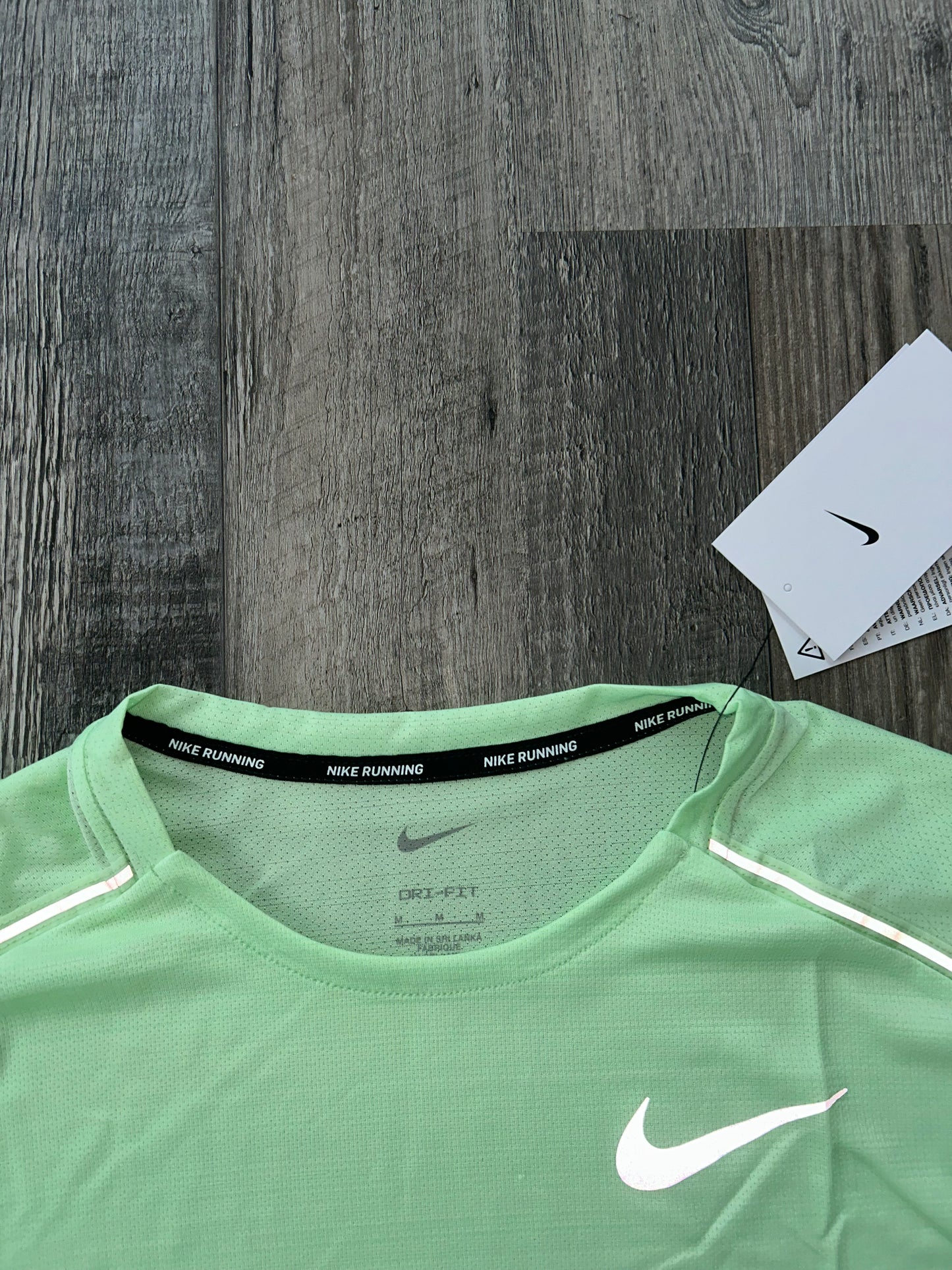 Nike miler set Vapour green with Grey challenger shorts