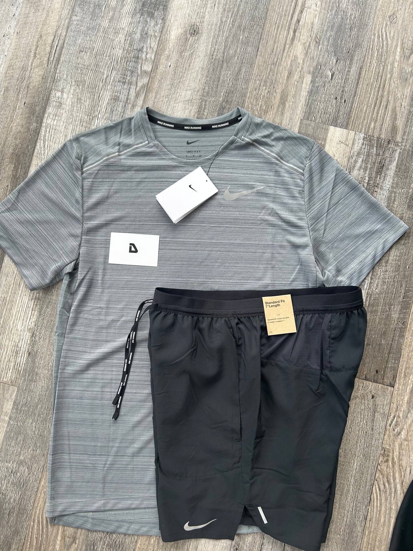 Nike miler set with shorts “Smoke grey”