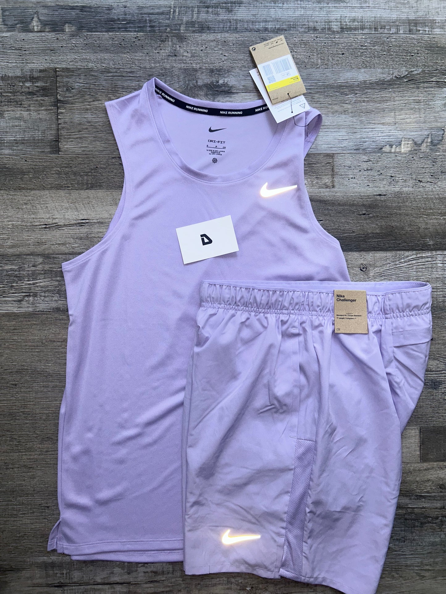 Nike miler vest set with shorts “Lavender purple”