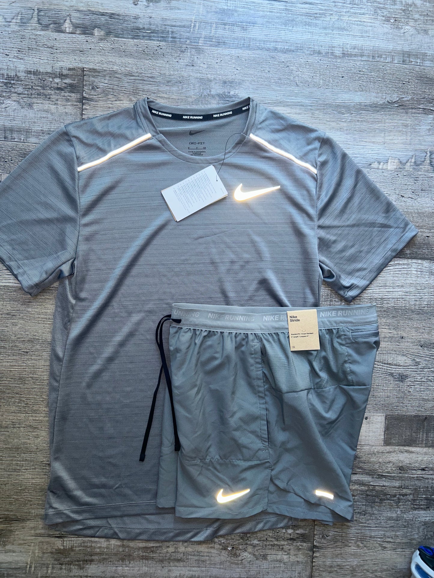 Nike miler set with shorts “Smoke Grey”