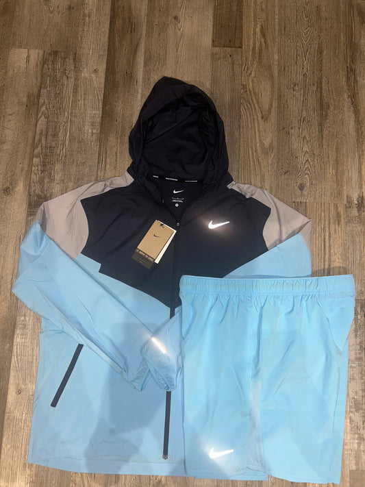 Nike Windrunner set “aqua blue”with shorts