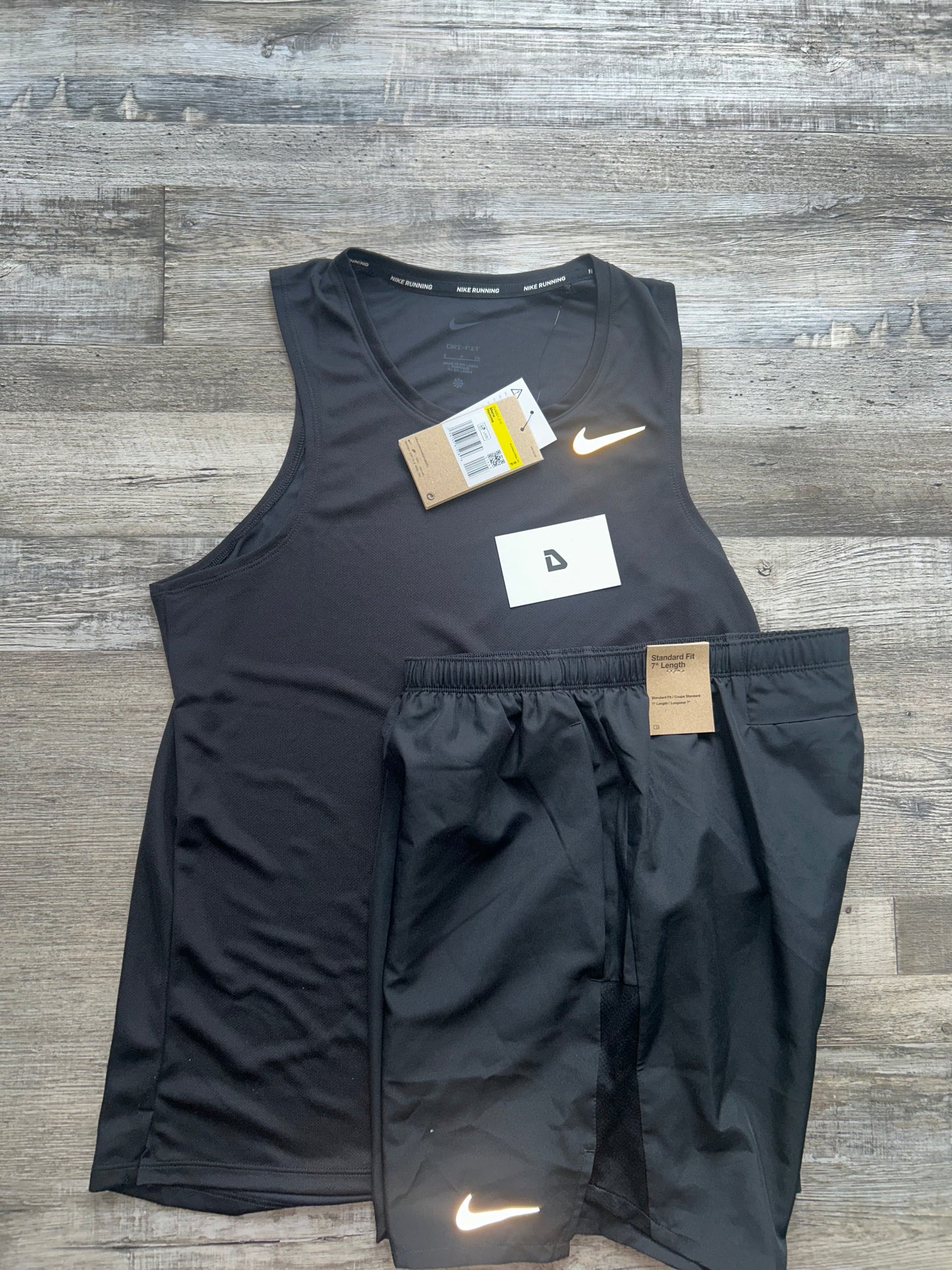 Nike miler Vest set with shorts “Triple black”