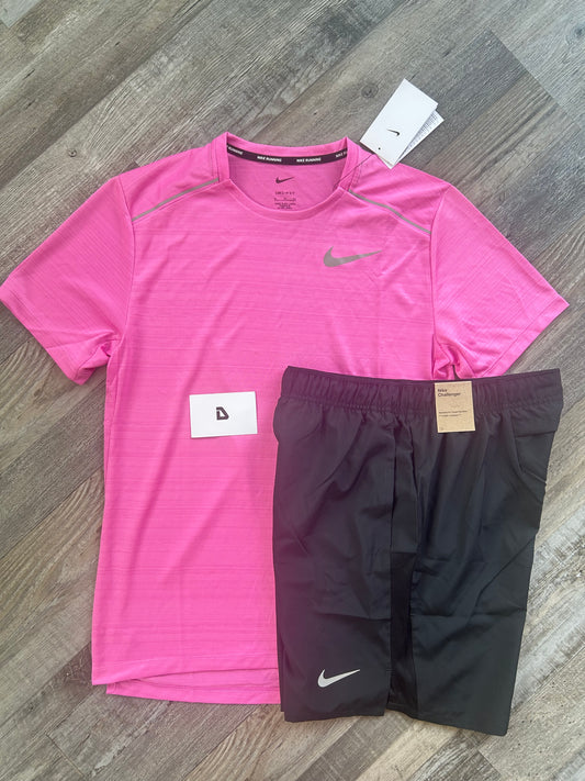 Nike miler 1.0 set with shorts “Playful pink”