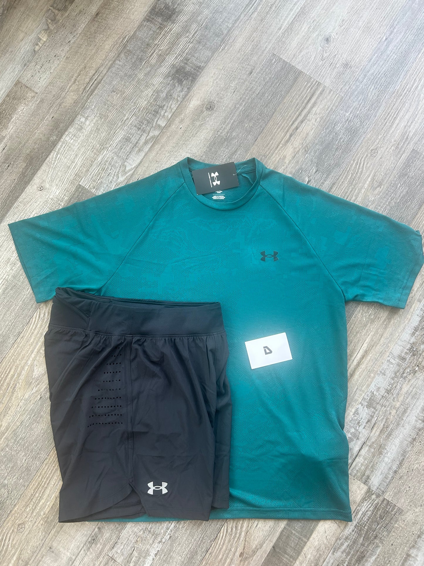 Under armour set with shorts “Aqua blue”