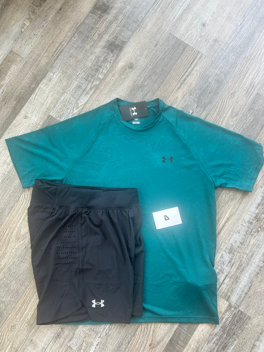 Under armour set with shorts “Aqua blue”