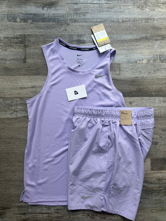 Nike miler vest set with shorts “Lavender purple”