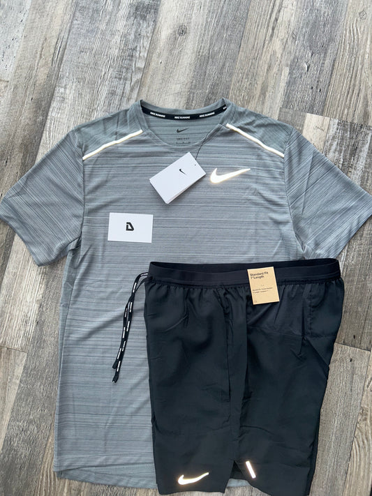 Nike miler set with shorts “Smoke grey”
