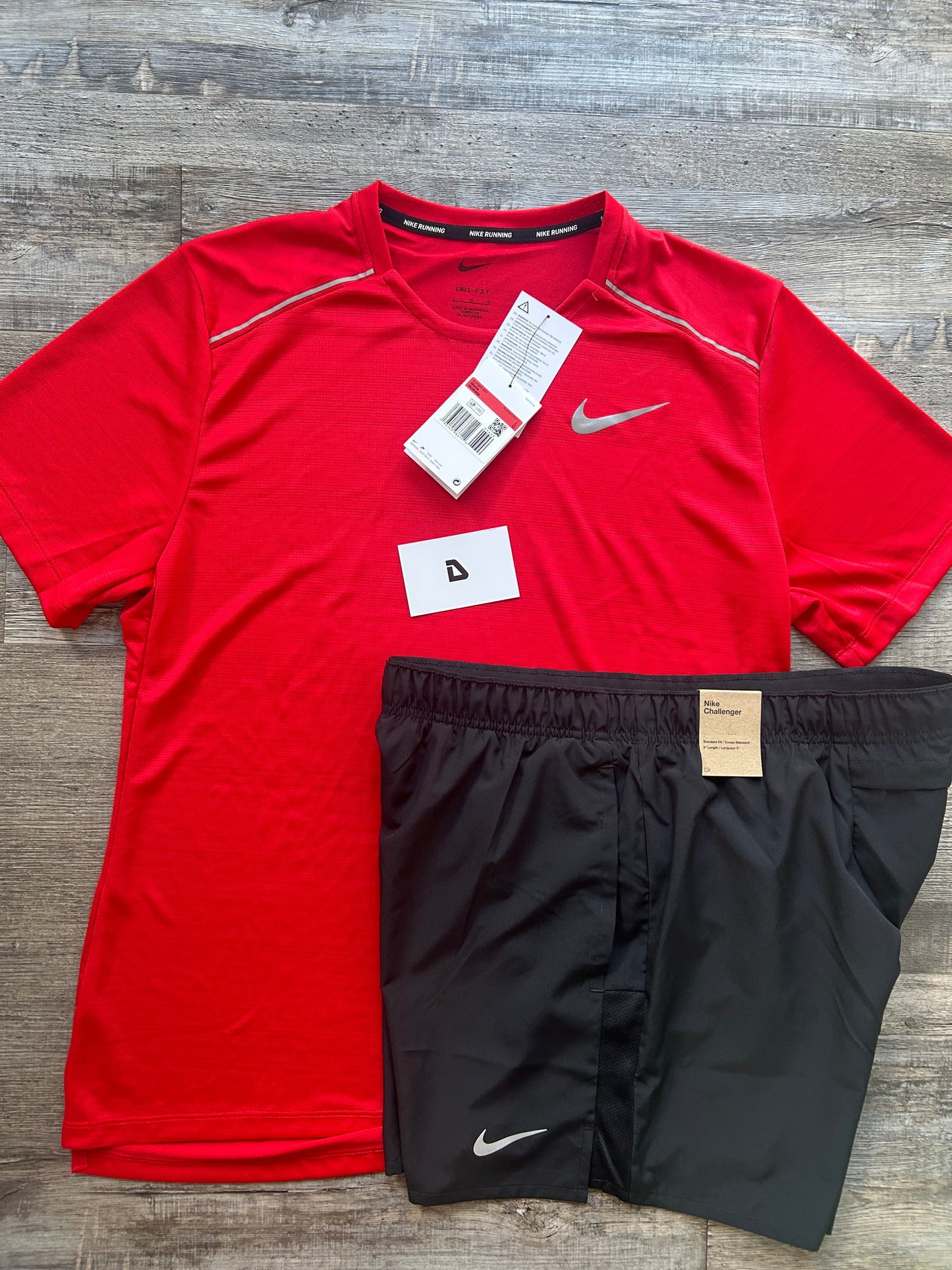 Nike miler set with shorts “Crimson Red”