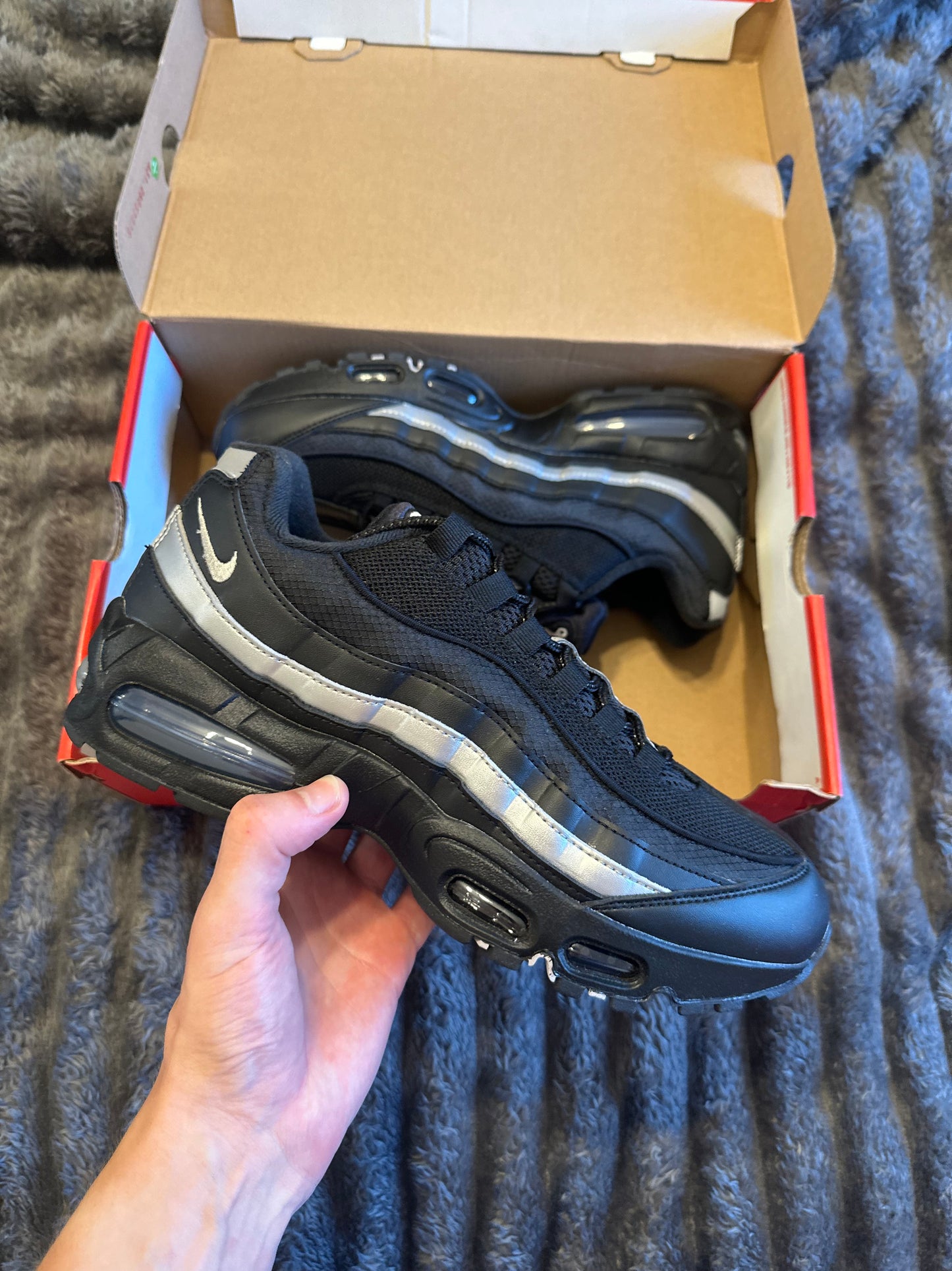 Nike air max 95 “Black White Metallic Silver” UK8.5