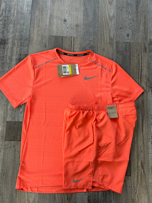 Nike miler set with shorts “Coral Red”