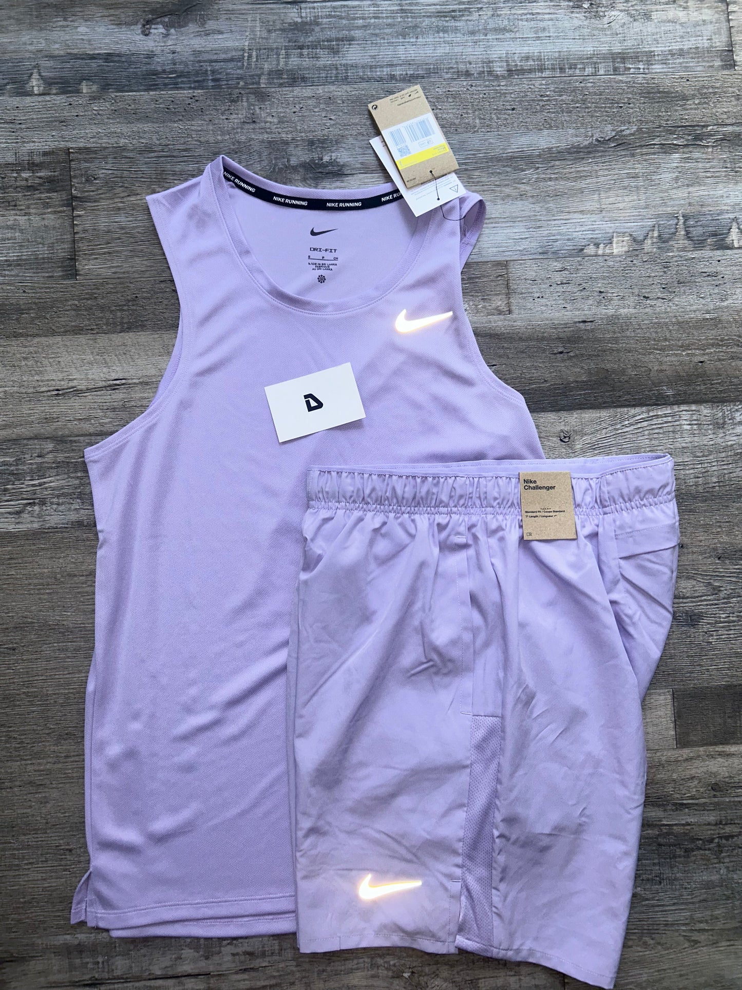 Nike miler vest set with shorts “Lavender purple”