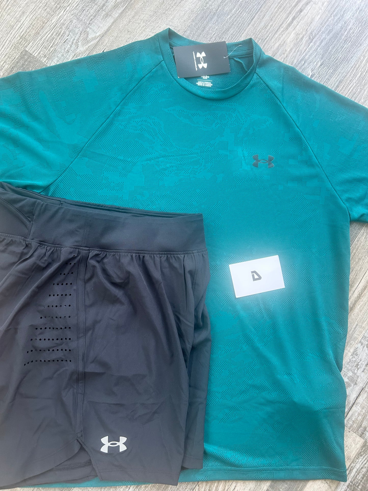 Under armour set with shorts “Aqua blue”