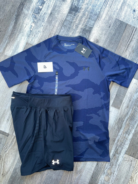 Under armour camo set with shorts “Navy/Black”