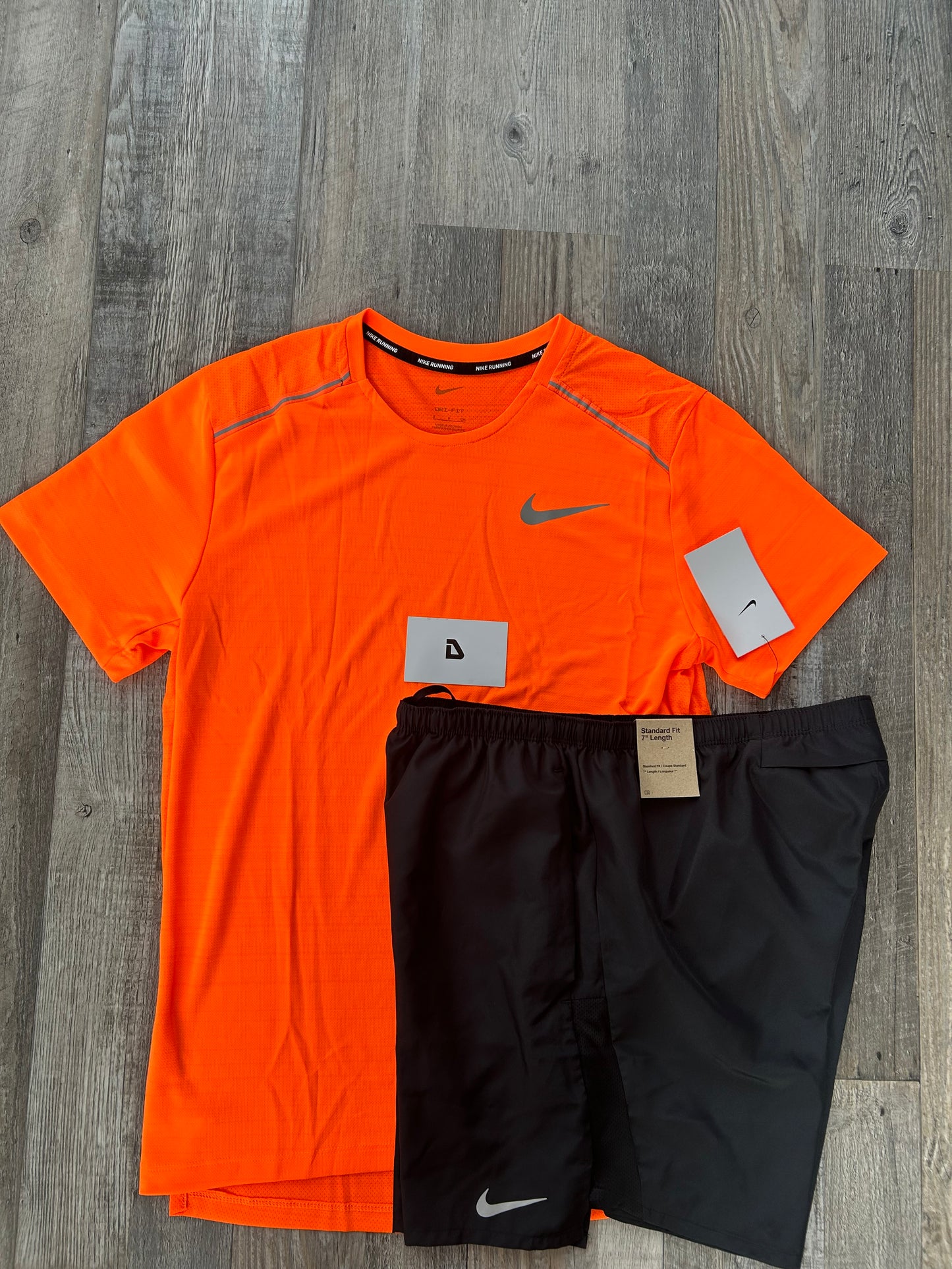 Nike miler set with shorts “Lava orange”