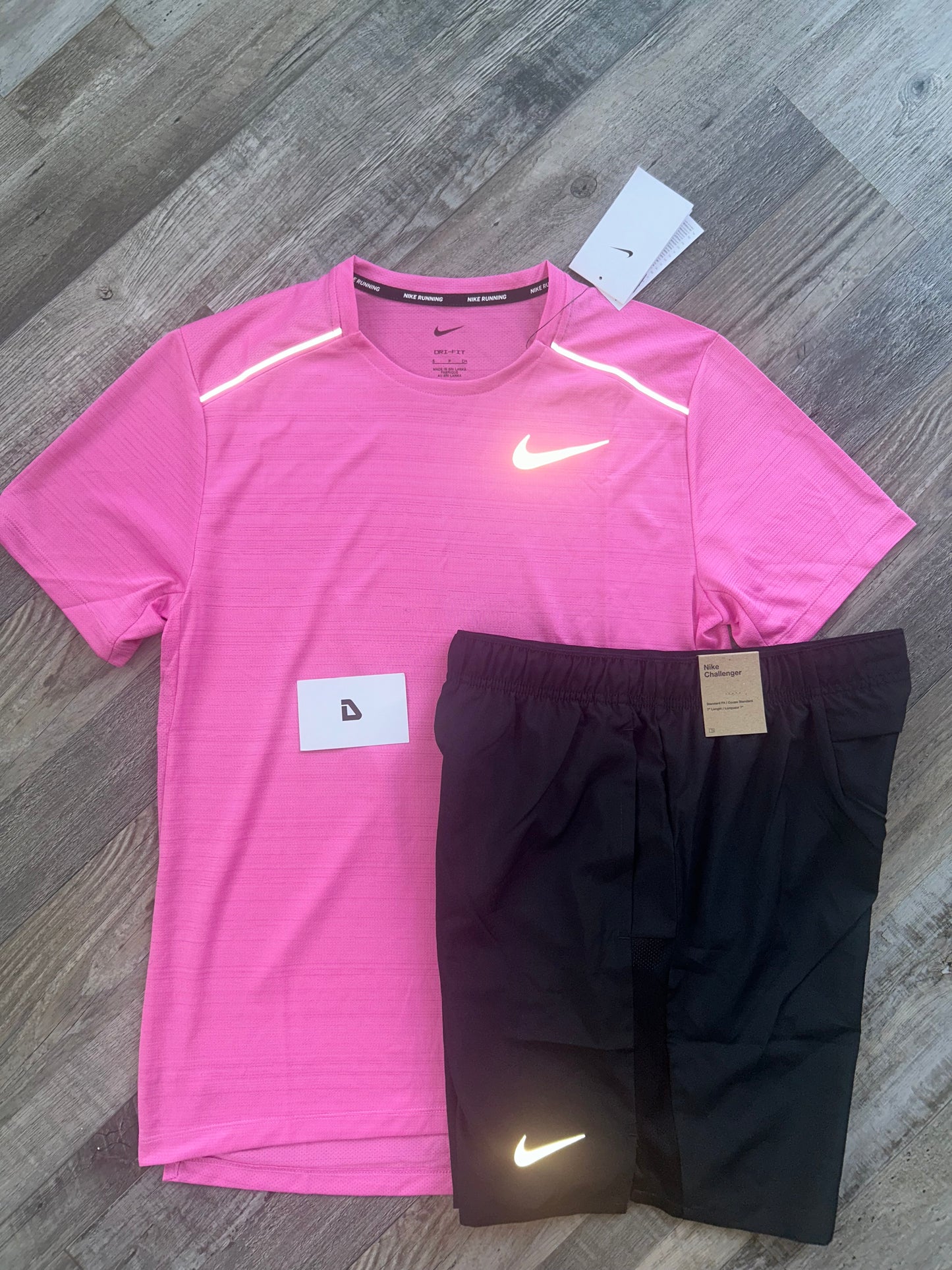 Nike miler 1.0 set with shorts “Playful pink”