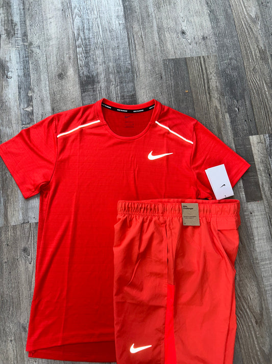 Nike miler set with shorts “Crimson Red”