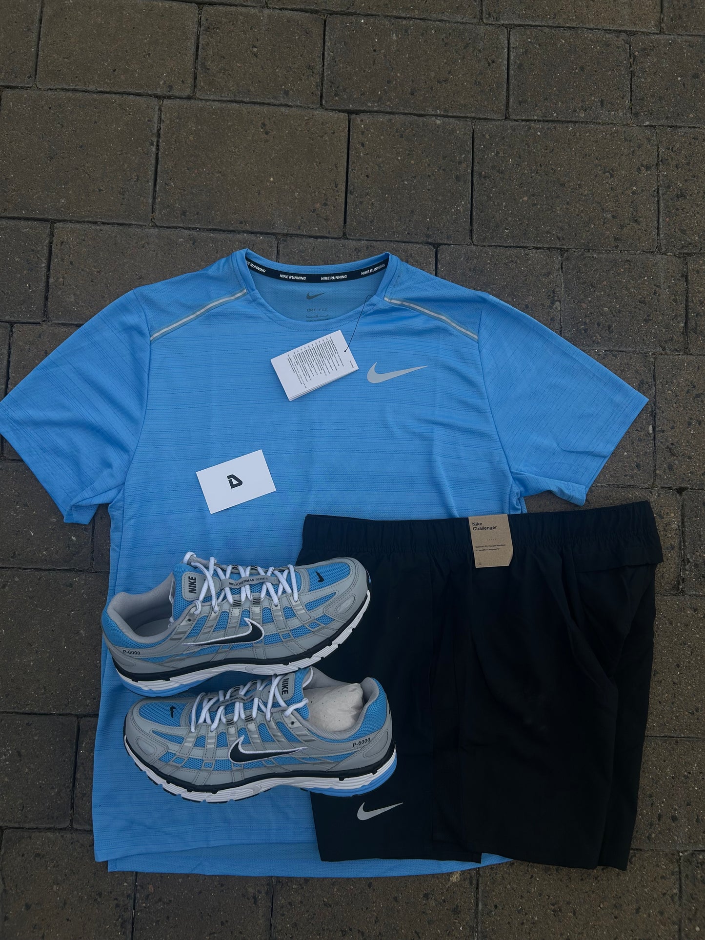 Nike miler set with shorts “Uni blue/black”