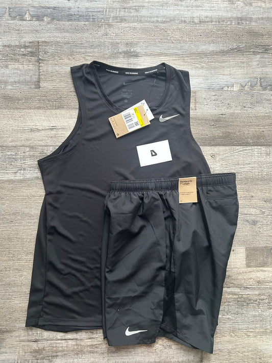 Nike miler Vest set with shorts “Triple black”