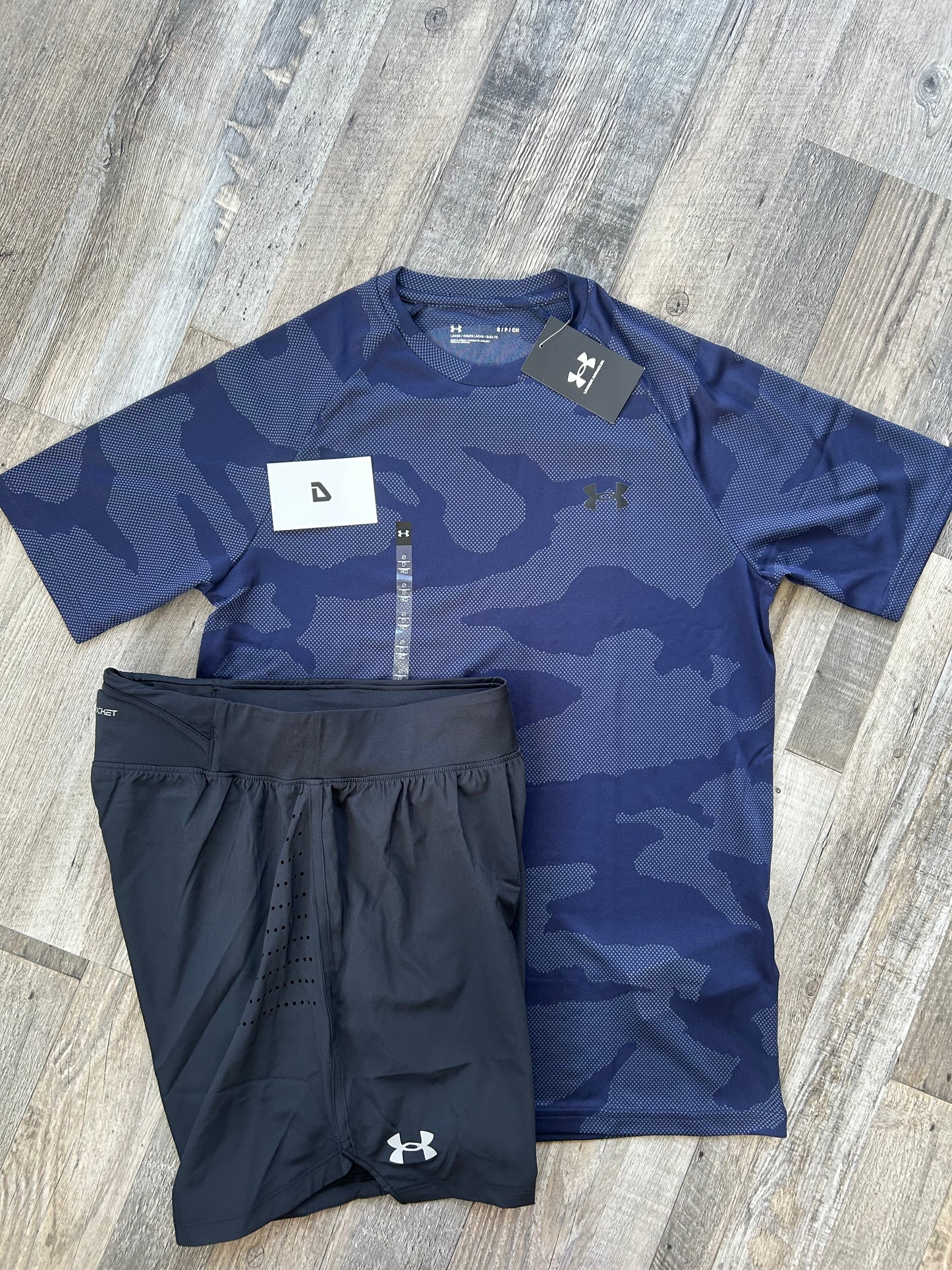 Under armour camo set with shorts “Navy/Black”