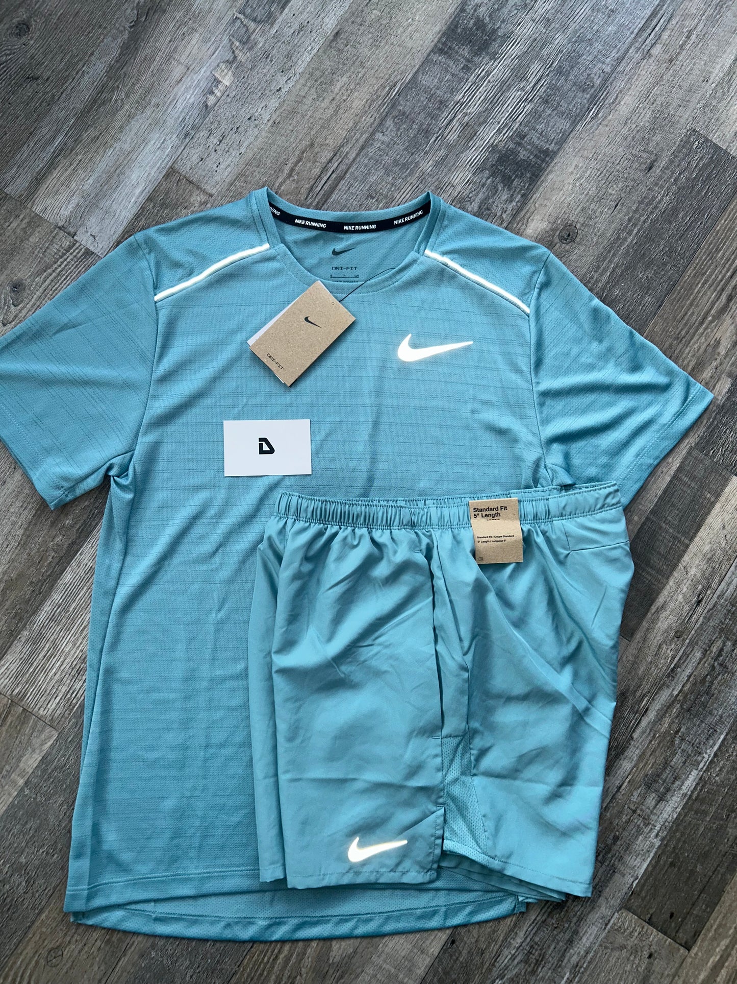 Nike miler set with shorts “denim blue”
