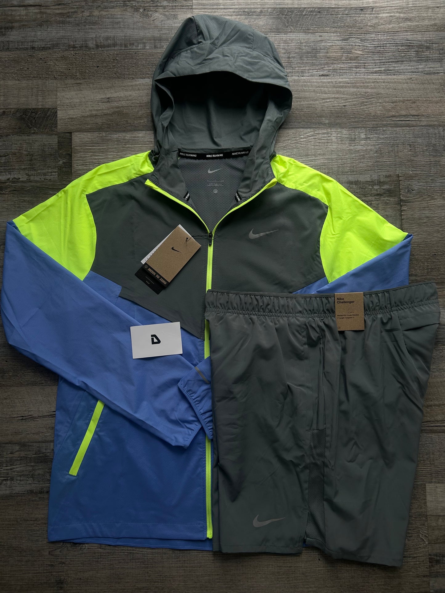 Nike Windrunner set “Cool grey/Neon”