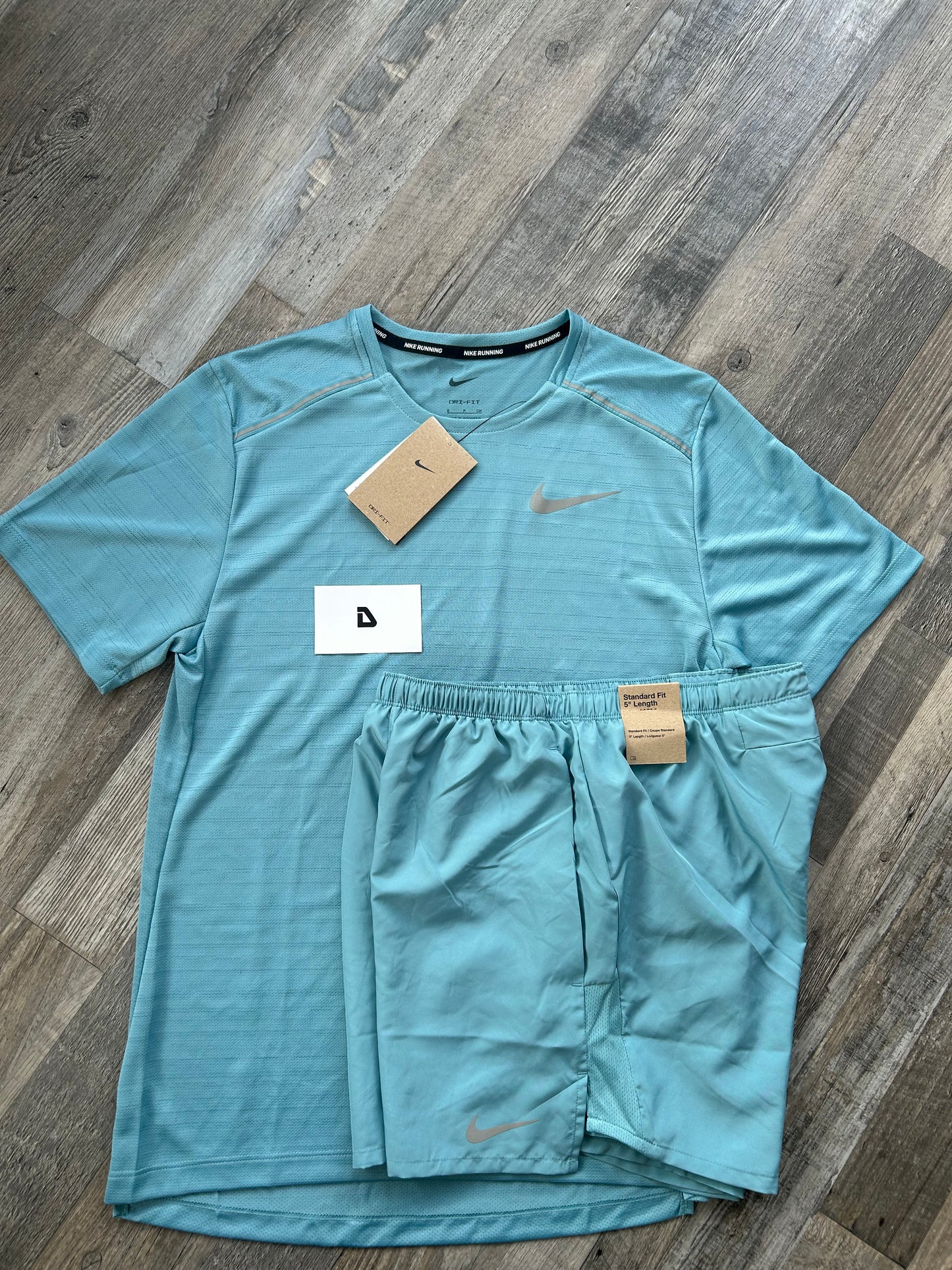 Nike miler set with shorts “denim blue”