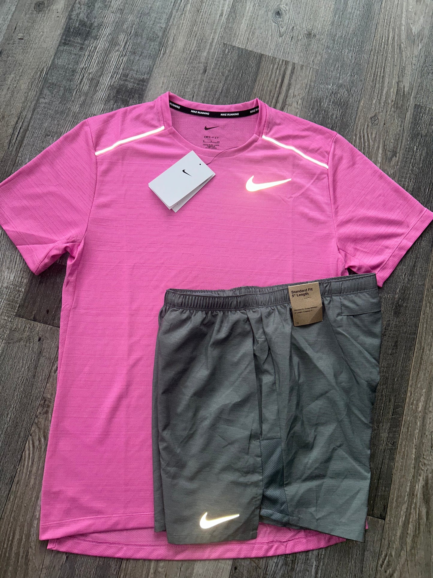 Nike miler set with shorts “Hot pink”
