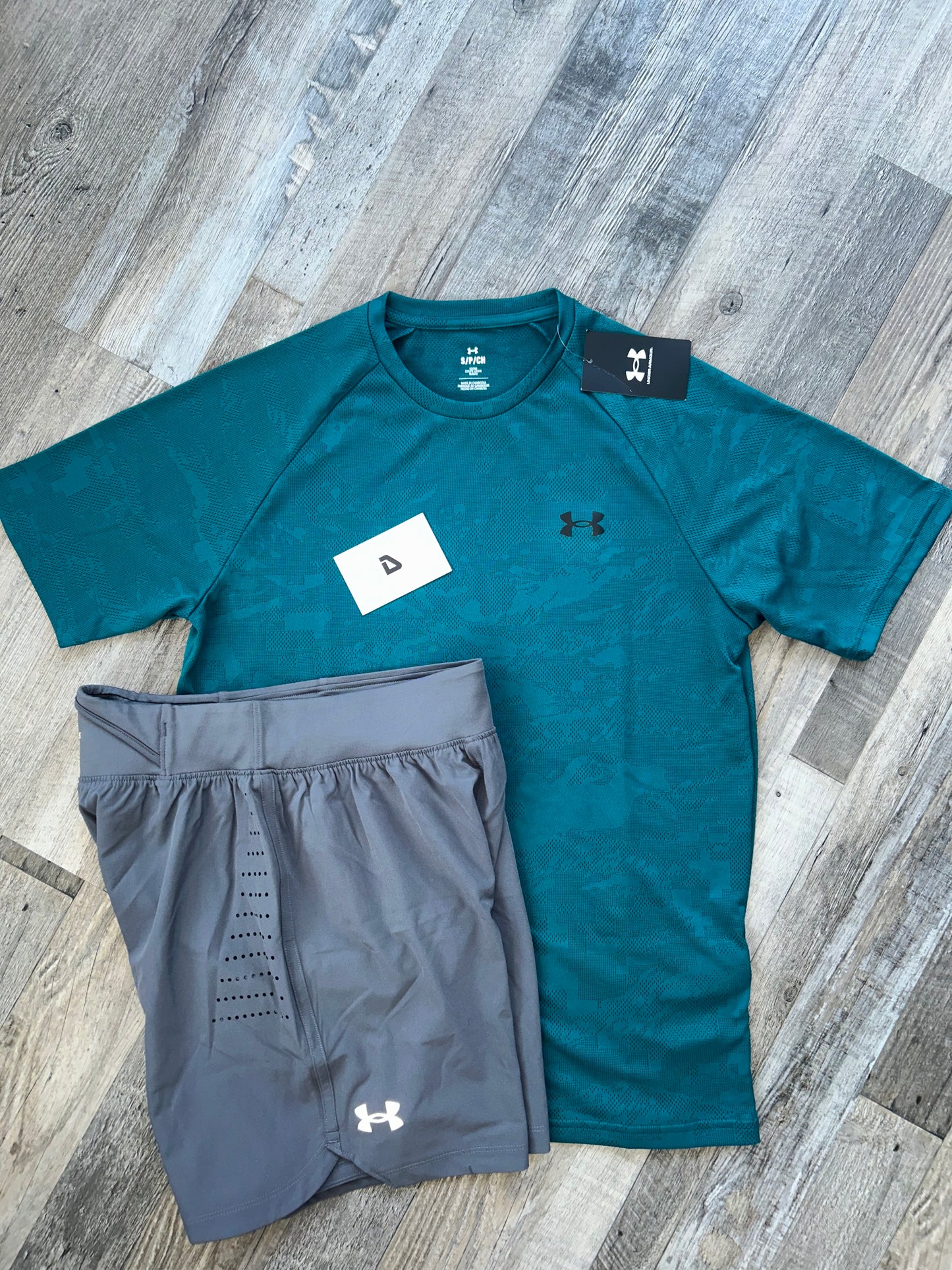 Under armour set with shorts “Turquoise blue”