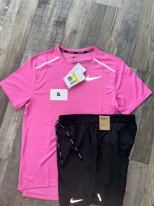 Nike miler set with shorts “Playful pink”