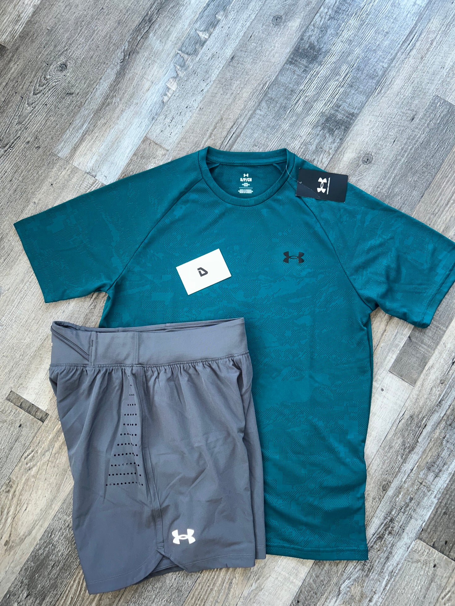 Under armour set with shorts “Turquoise blue”