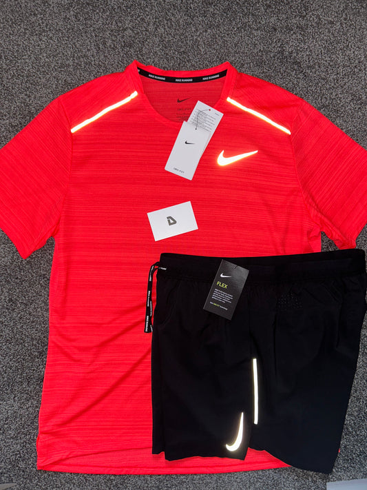 Nike miler set with shorts “OG solar red”