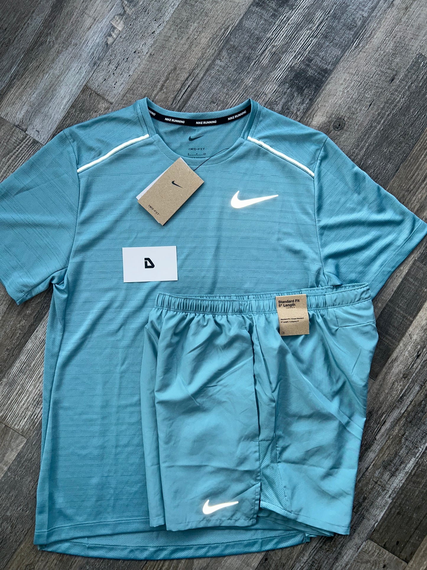 Nike miler set with shorts “denim blue”
